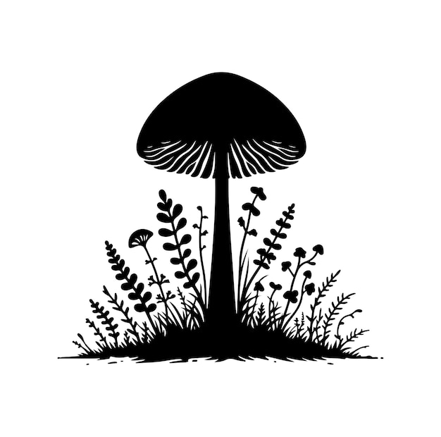 Mushroom icon vector silhouette style