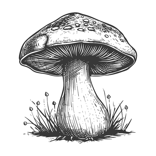 mushroom images using Old engraving style