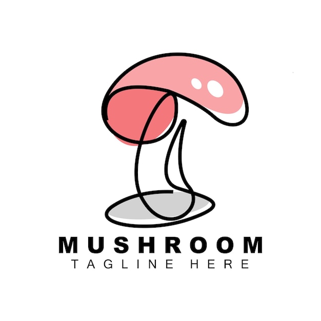 Mushroom Logo Design Illustration of Cooking Ingredients Vector Brand of Various Food Products