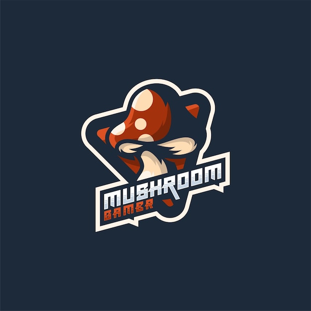 Mushroom logo design vector flat color