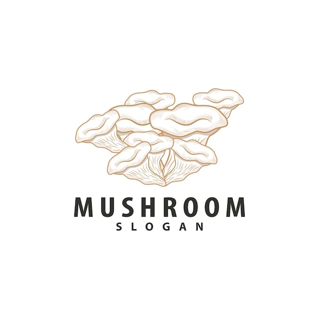 Mushroom Logo Retro Minimalist Design Food Vector Mushroom Plant Icon Illustration Symbol