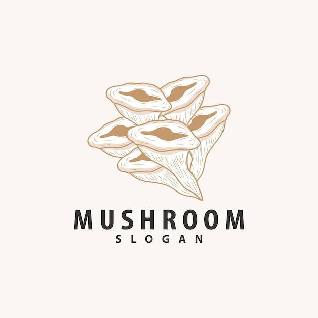 Mushroom Logo Retro Minimalist Design Food Vector Mushroom Plant Icon Illustration Symbol