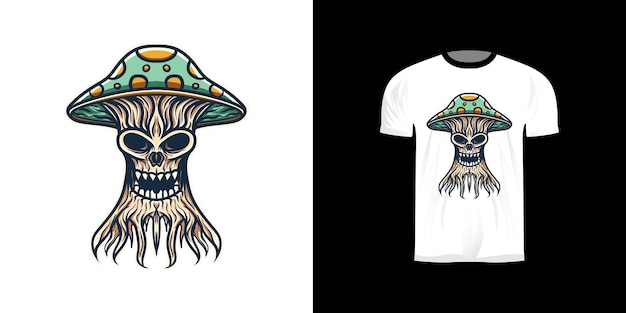 Illustrazione di mostri di funghi per il design di t-shirt