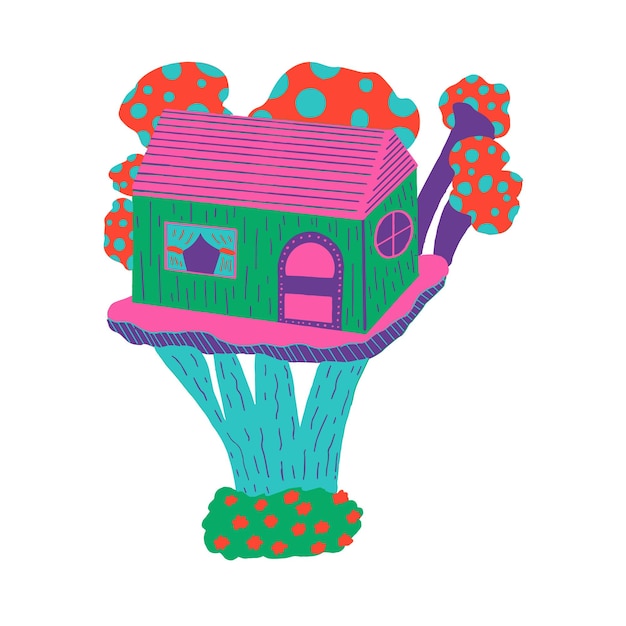 Vector mushroom, mushrom house