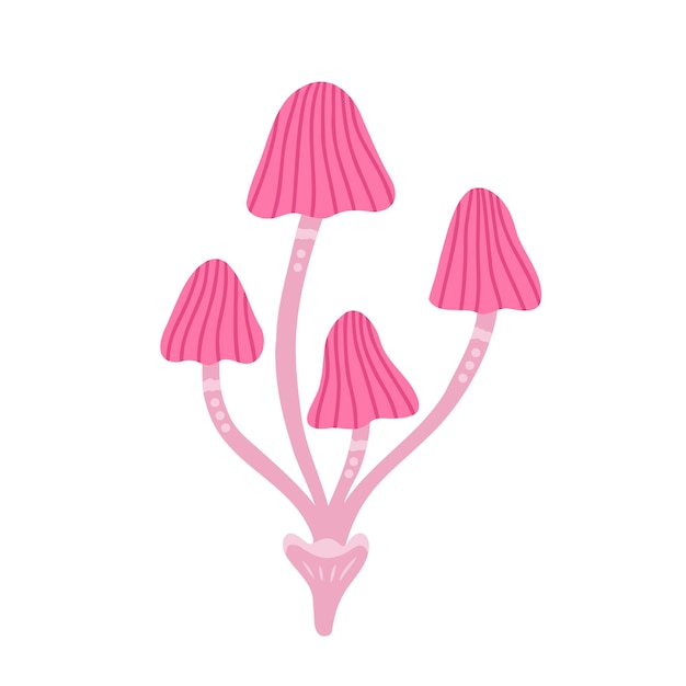 Mushroom pale toadstool retro mushrooms Hand drawn illustration