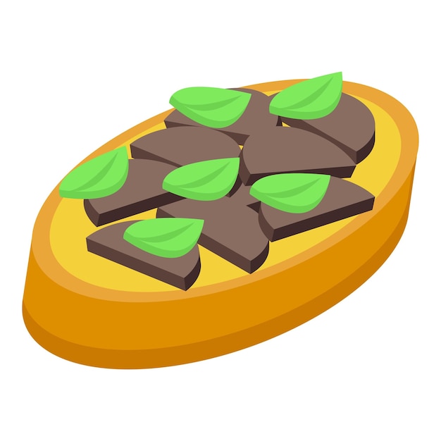 Mushroom pastry icon isometric vector Delicious dinner Eating cooked lunch