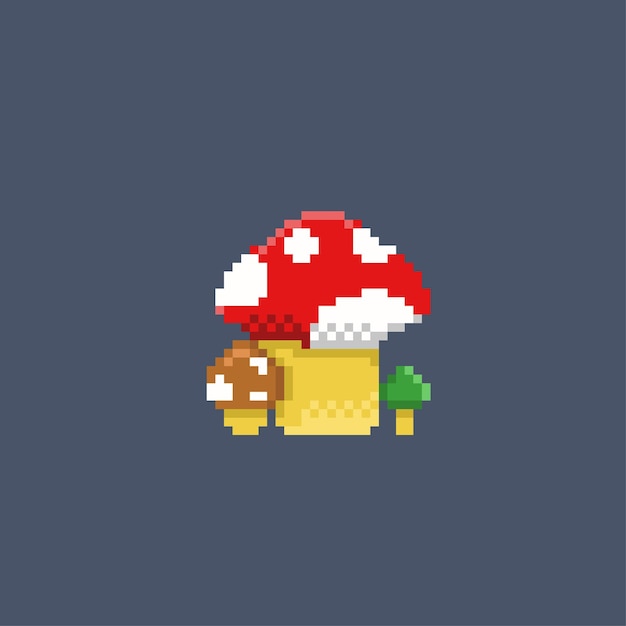 mushroom plant in pixel style