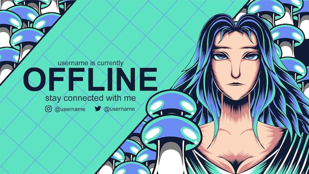 mushroom princess offline banner for twitch