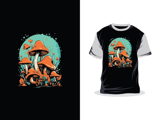 mushroom retro hippie sublimation tshirt design free download