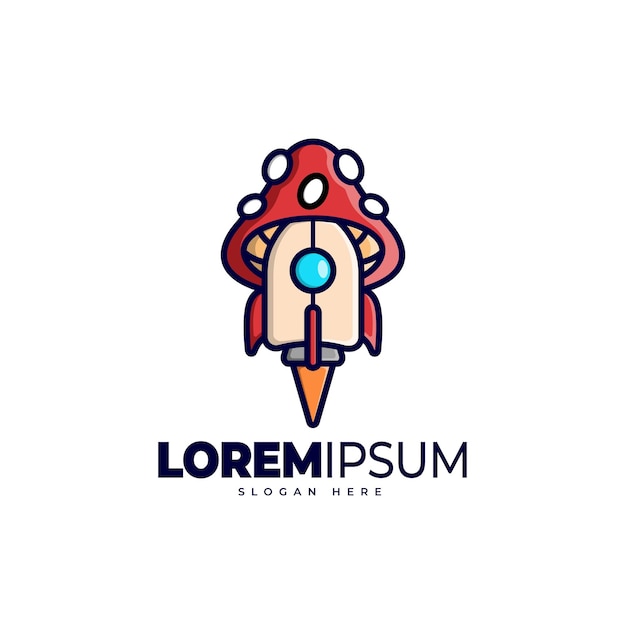 Mushroom rocket logo template