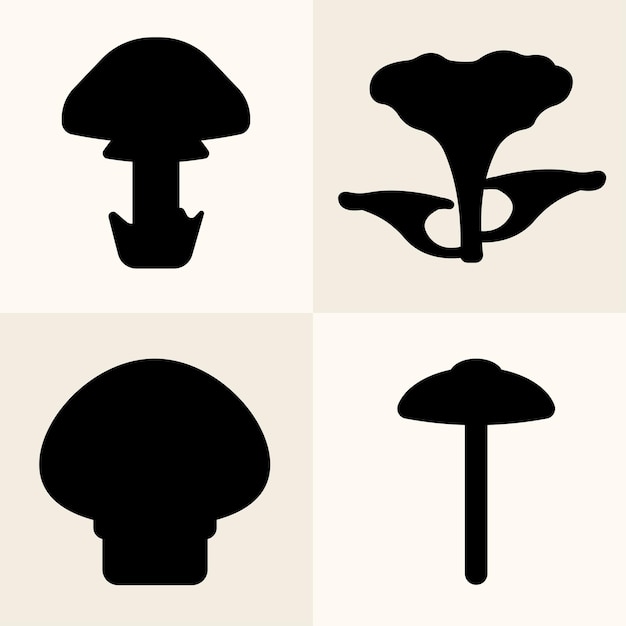 Mushroom silhouette vector illustration