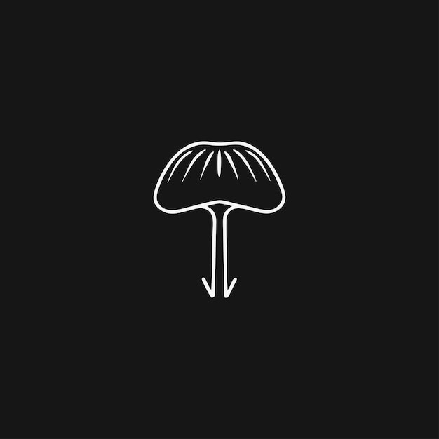 mushroom vector iconSimple Modern Isolated Farm Black Organic Food Concept