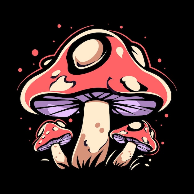 Mushroom vector illustration for sticker logo and shirt