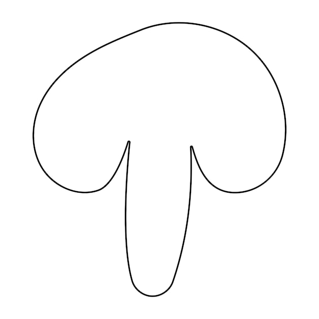 Mushroom vegetable piece food vegan line doodle