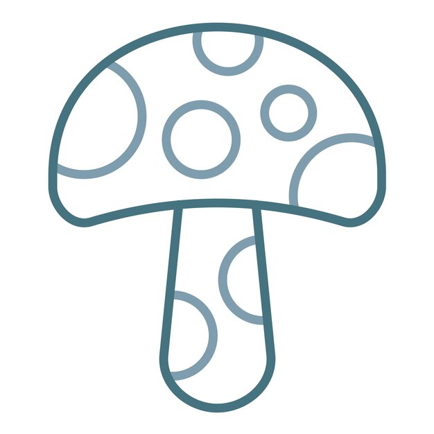 Mushrooms Duotone Illustration