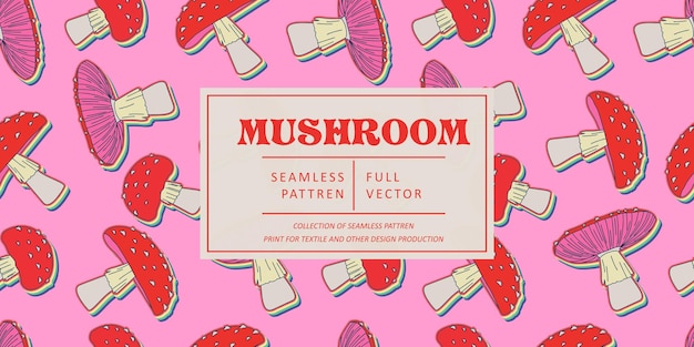 Mushrooms vector pattern