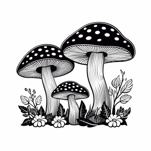 mushrooms vector