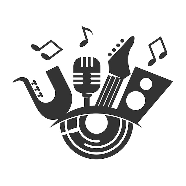 Music abstract logo Icon Illustration Brand Identity