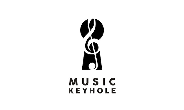 음악 및 열쇠 구멍 로고 디자인