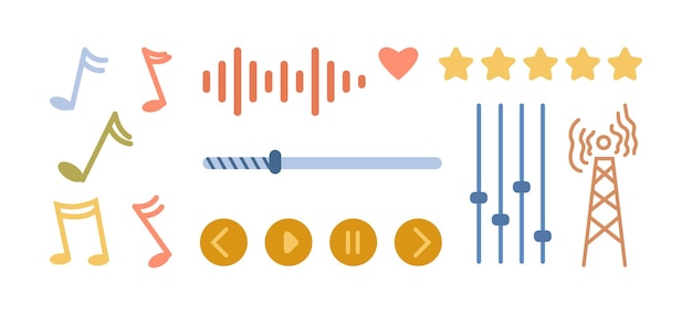 music audio track buttons sound wave