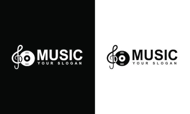 music audio vintage vector logo design