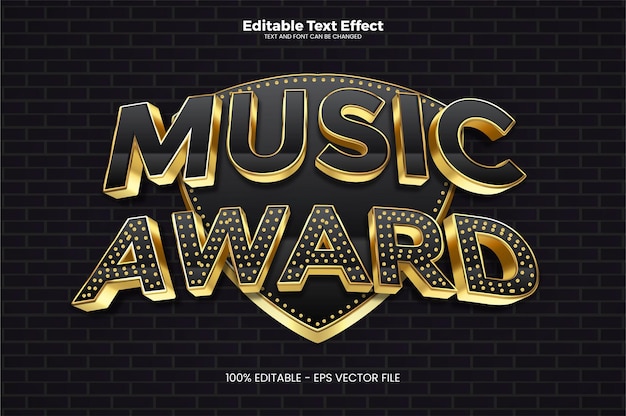 Music award bewerkbaar teksteffect in moderne trendstijl