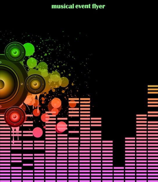 Vector music background for disco club flyers