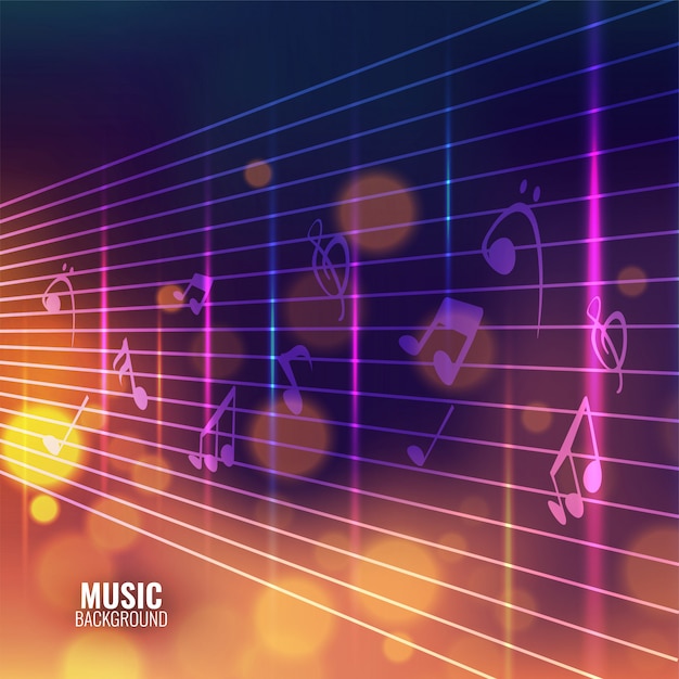 Vector music background with musical notes.