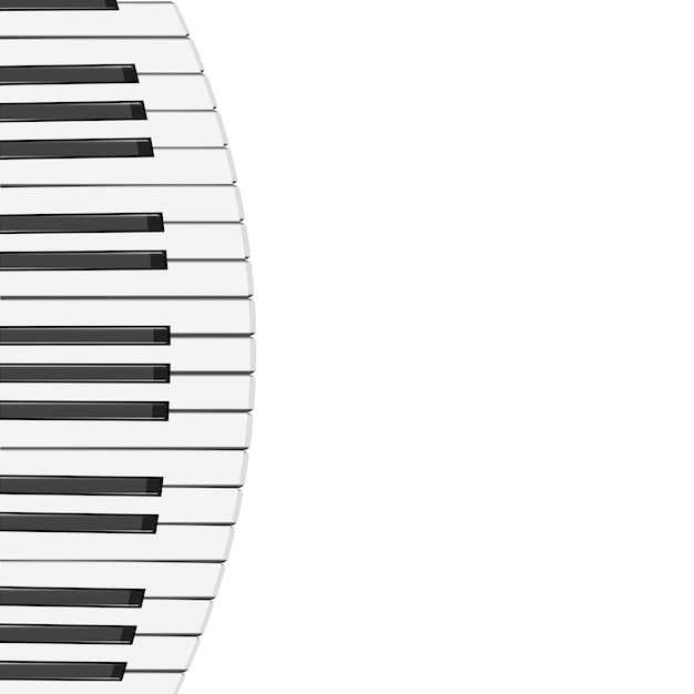 Vettore musica di sottofondo con i tasti del pianoforte illustrazione vettoriale