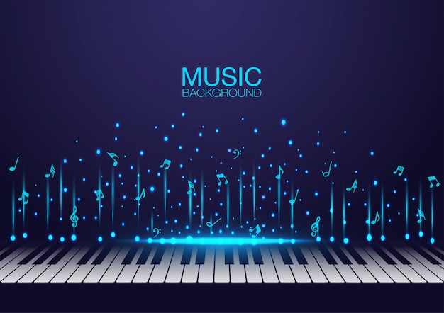 Music background with piano keys