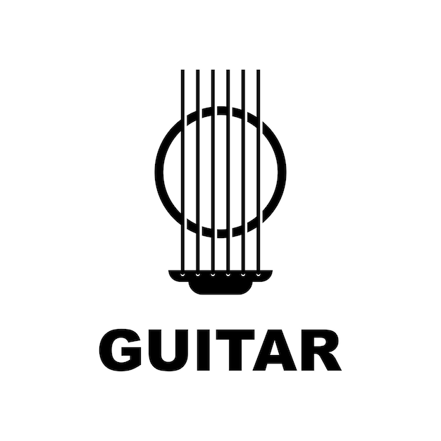 音楽とバンドのクラシックなロゴ ギター音楽クラブのヴィンテージのロゴ