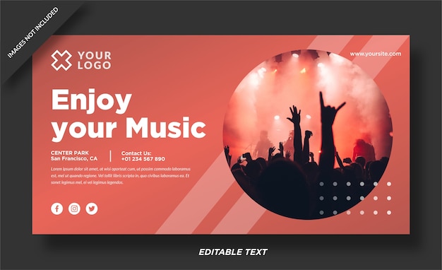 Vector music banner design