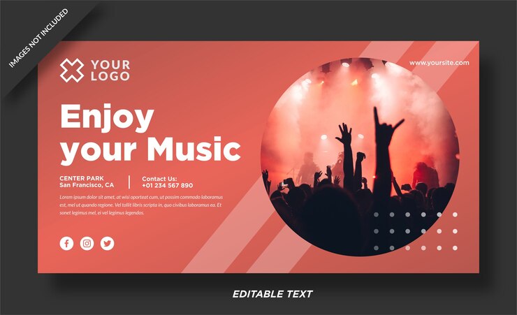 Vector music banner design
