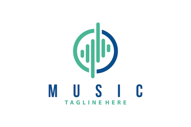 Изолированный вектор значка музыкального логотипа