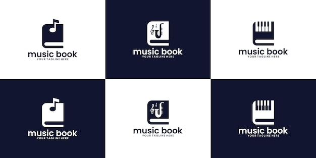 Collezione di ispirazione per il design del logo del libro di musica