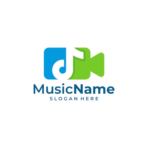 Music Camera Logo Vector Icon Illustration Camera Music logo design template