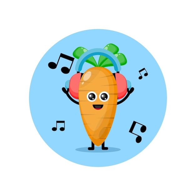 music carrot mascot character logo