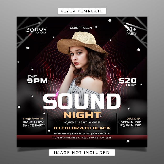 Music club party flyer template