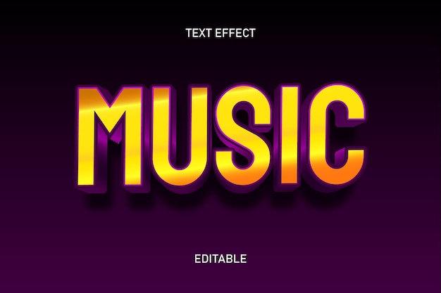 Music color purple gold editable text effect