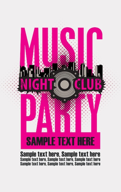 Music concept poster night club