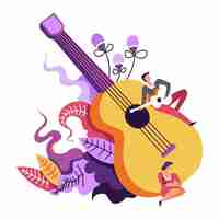 Vector music concert musical performance of guitarist