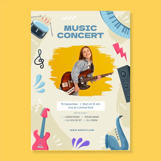 Vector music concert poster template