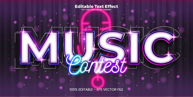 Music contest editable text effect in modern trend style