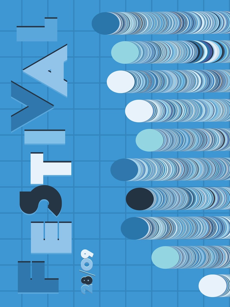 Vector music cover in indigo, blue, white colors. rock concert flyer. minimal tech brochure. sound background. geometric audio cover. media party ads. vintage wave template.