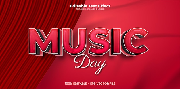Music Day editable text effect in modern trend style
