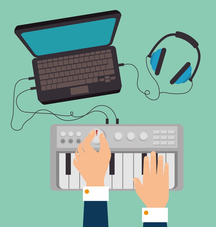 Vector music dj party theme