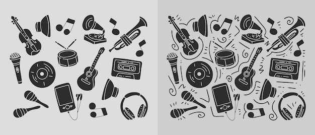 Vector music doodle vector hand drawn