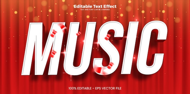 Vector music editable text effect in modern trend style