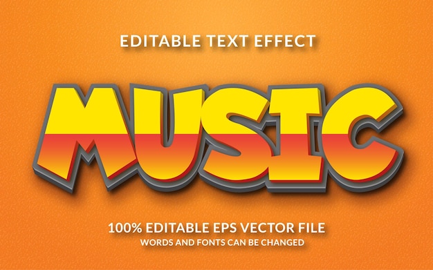 Music editable text effect