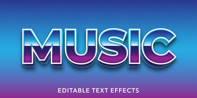 Vector music editable text effects